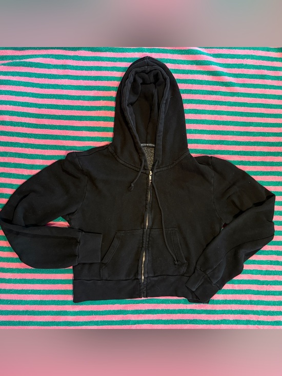 Brandy Melville Tops - Brandy Melville Black Zip Hoodie with Drawstring